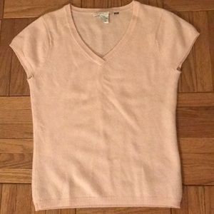 100% pink cashmere top